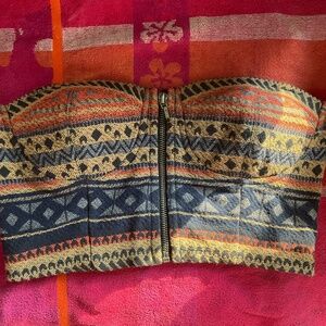 Tube Top With Zipper Tribal / Exotic Pattern